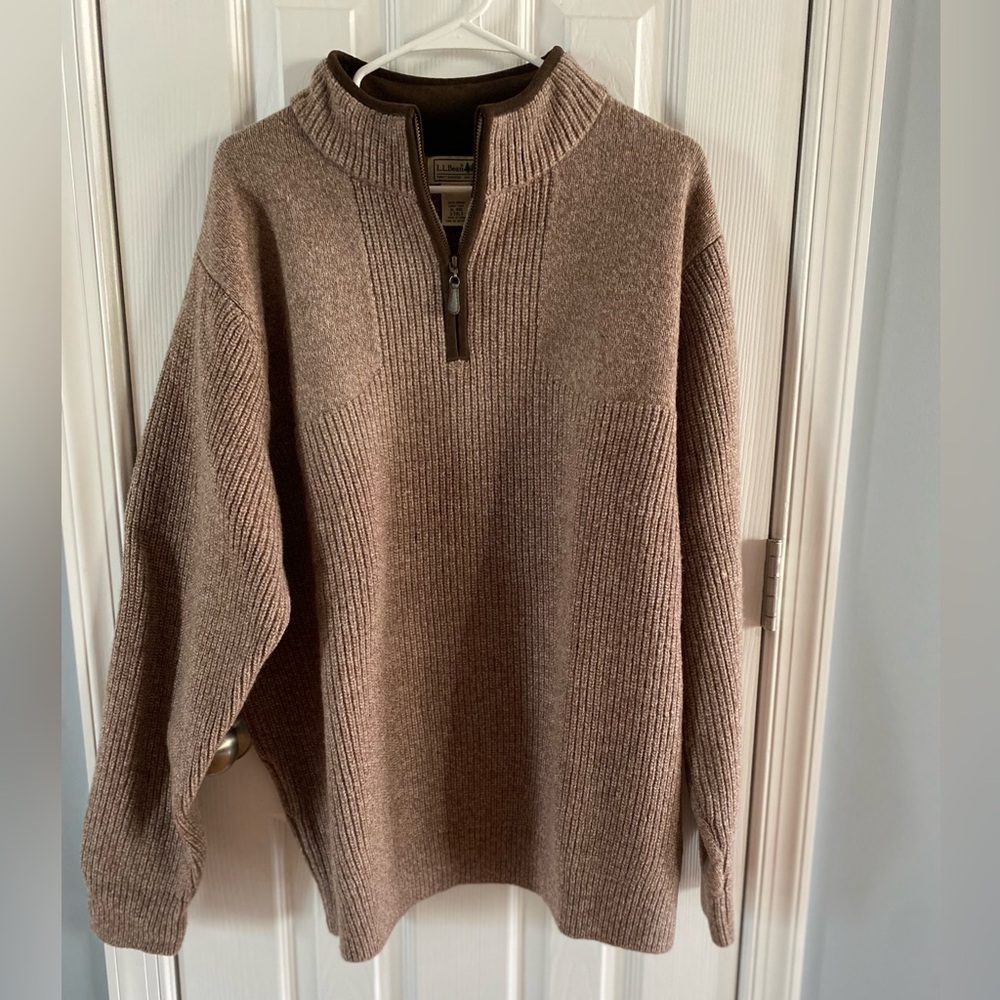 L.L. Bean Men's Waterfowl 1/4 Zip Sweater - Picture 2 of 4